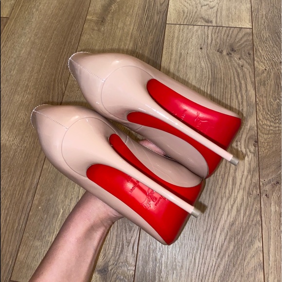 Christian Louboutin Nude Heels with Red Soles - Picture 11 of 16